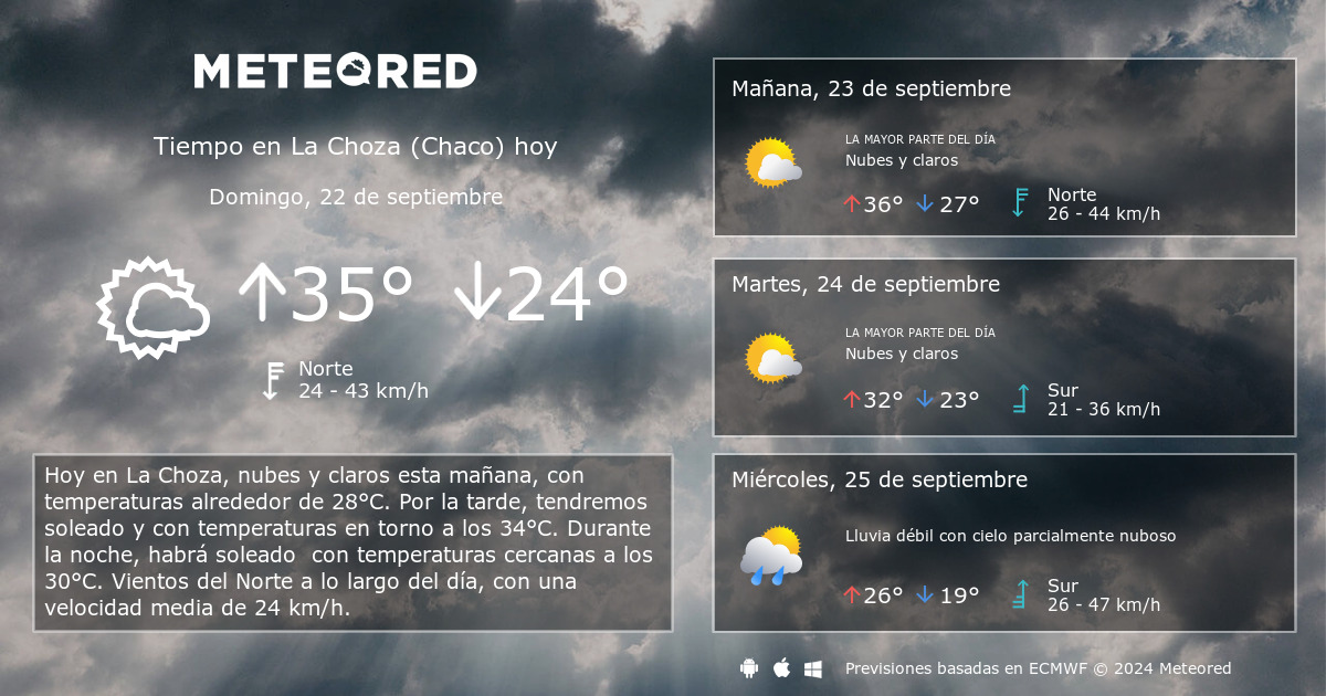 Tiempo en La Choza Chaco . Clima a 14 d as Meteored