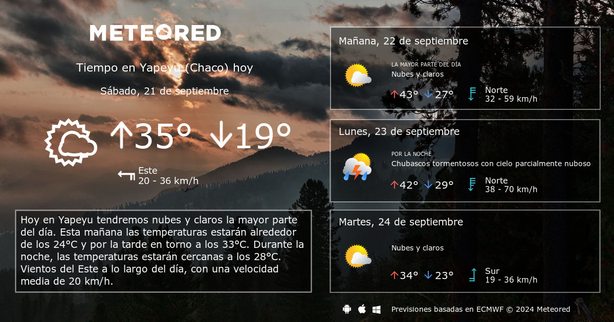 Tiempo en Yapeyu Chaco . Clima a 14 d as Meteored